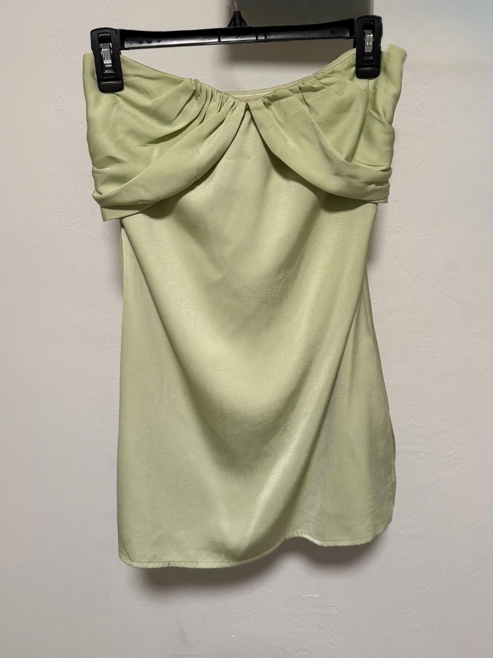 Princess Polly Strapless Draped Mini Dress in Pale Green
